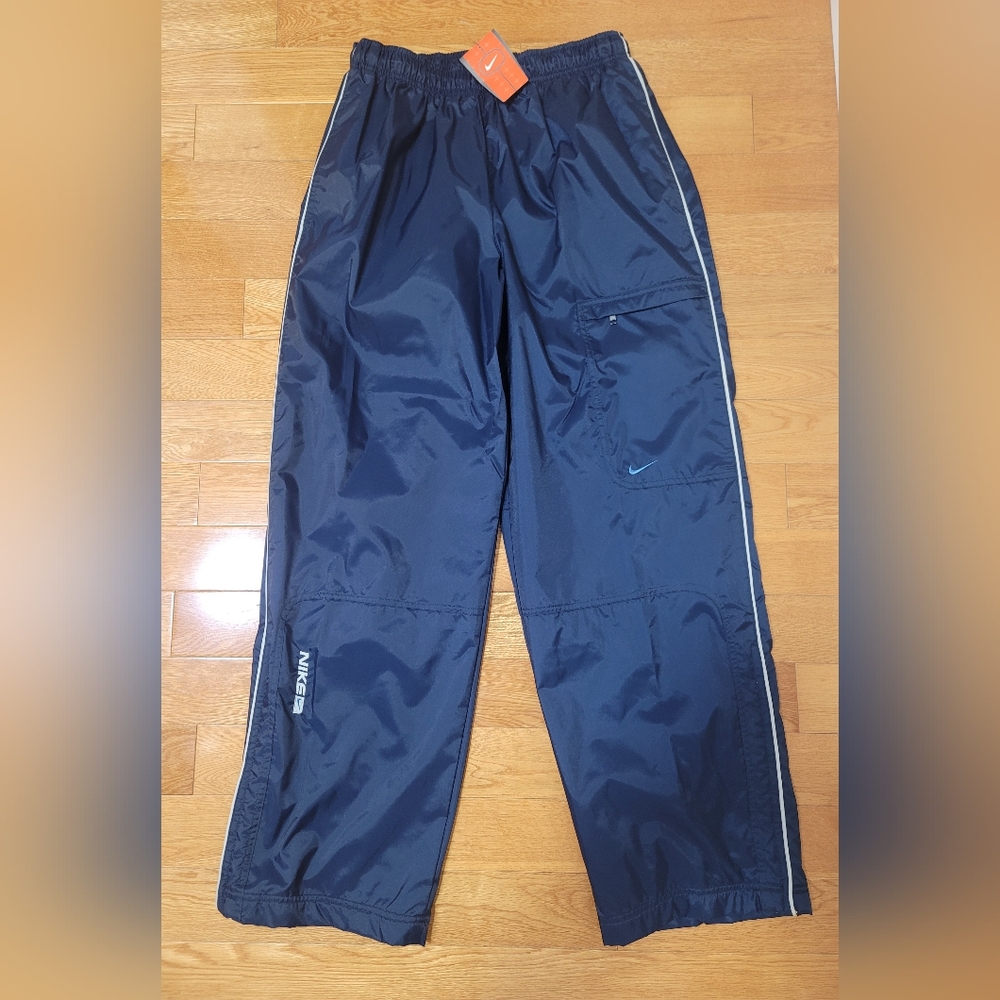 Nike Navy Jogger Track Pants with White Piping